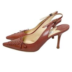 Euc Jimmy Choo “Barbara” Lace Up Sling Back Heels. Rich, Cognac/Camel Color. Size 36=Size 6 3.5” Heels Stock Image To Show Style. Designer Brown Leather Slingback Pumps, Designer Brown Slingback Pumps For Evening, Luxury Brown Slingback Pumps With Round Toe, Designer Brown Slingback Pumps With Pointed Toe, Luxury Brown Round Toe Slingback Pumps, Luxury Brown Slingback Pumps With Heel Strap, Luxury Brown Slingback Heels, Luxury Brown High Heel Slingback Pumps, Formal Brown Slingback Pumps With 4-inch Heel