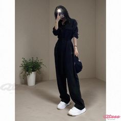 Qteee - Loose Wide-Leg Jumpsuit with a Comfortable Fit Embellished Bodysuit, Bodycon Jumpsuit, Fitted Jumpsuit, Crop Top Dress, Belt Dress, Long Sleeve Short Dress, Pant Length, Daily Dress, Long Sleeve Bodycon