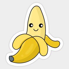 a sticker with a cartoon banana on it