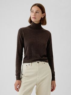 Merino Turtleneck Sweater | Gap Turtleneck Sweater Outfit, Soft Wool Sweater, Trends 2025, Toddler Jeans, Sweater Turtleneck, Turtle Neck Jumper, Classy Casual Outfits, Classy Casual, Fall Fashion Trends