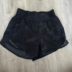 Black Camo Hotty Hot Shorts. Never Worn What To Wear With Black Lulu Shorts, Luku Shorts, Hotty Hot Shorts Lululemon, Lulu Lemon Shorts, Lulu Shorts, Cute Clothing Stores, Soccer Outfits, Athletic Clothes