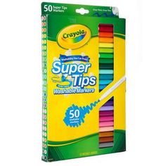 crayol super tips washable markers, 50 count box - assorted colors