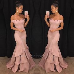 Blacktie Dress, Pink Prom Dresses Mermaid, Godmother Dress, Evening Gowns Online, Prom Dresses Off The Shoulder, Dresses Floor Length, Women Robe, Long Formal Gowns, Prom Dresses 2019