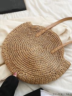 Casual Woven Crochet Bag For Vacation, Casual Straw Bags, Casual Bucket Beach Bag, Casual Brown Straw Bag For Beach, Casual Brown Straw Beach Bag, Casual Brown Straw Bag For The Beach, Casual Large-capacity Straw Beach Bag, Casual Straw Shoulder Bag For Vacation, Casual Large Capacity Straw Beach Bag