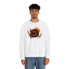 ✨This "Trick or Speech" ghosts Halloween sweatshirt is a perfect gift for your favorite SLP or SLPA for Halloween. It's a great way to celebrate the spooky season while working hard as a speech-language pathologist (SLP), speech-language pathology assistant (SLPA), or SLP / SLPA grad student. A portion of the proceeds will go towards National Stuttering Association (NSA) support groups - thank you for your support! ✨Ideal for Halloween, this cozy unisex heavy blend crewneck sweatshirt is pure co Spooky White Cotton Sweatshirt, White Spooky Cotton Sweatshirt, White Graphic Print Sweatshirt For Halloween, White Cotton Spooky Sweatshirt, Speech Language Pathology Assistant, Ghosts Halloween, Support Groups, Speech Language Pathologist, Grad Student