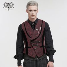 Material:?Polyester; Cotton 
Weight: 0.67KG 
Size: S-4XL 
SKU:?WT07002 Stylish Waistcoats, Rock Style Outfits, Rock Style Clothing, Men's Waistcoat, Punk Design, Black Pants Men, Rock Outfit, Gothic Grunge, Style Rock