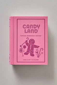 a pink book with an image of a ginger on it's cover and the title candy land