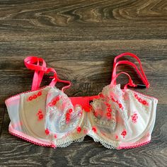 Dream Angels Push Up No Padding Fitted Pink Bra For Wedding, Sheer Bra For Party In Spring, Sheer Party Bra For Spring, Pink Sheer Bra For Spring, Sheer Pink Bra For Spring, Spring Sheer Fitted Bra, Spring Sheer Pink Bra, Spring Wedding Underwire Bra, Fitted Bra For Spring Wedding