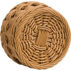 a round object made out of wicker on a white background