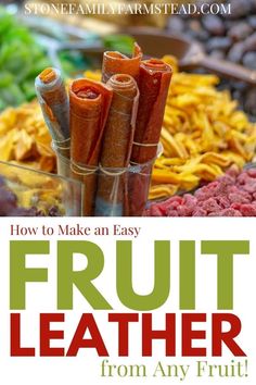 the cover of how to make an easy fruit leather from any fruit