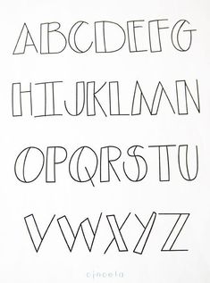 the upper and lower letters are drawn in black ink