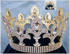 The Millenium Rhinestone UNISEX Full Gold Crown – CrownDesigners Wedding Crown With Rhinestones, Regal Gold Crown For Wedding, Elegant Tall Gold Crown, Tall Wedding Crown With Rhinestones, Regal Gold Wedding Crown, Regal Gold Teardrop Crown, Regal Tall Crown For Wedding, Gold Regal Teardrop Crown, Elegant High Crown Gold Crown