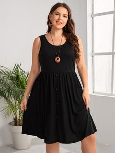 Plus Size Summer Dress, Elegant Summer Dresses, Plus Size Summer Dresses, Summer Plus Size, Knot Dress, Dress Inspo, Button Front Dress, Plus Size Summer