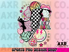 Volleyball Png Aesthetic, Volleyball Graphic Design, Volleyball Gameday Graphic, Volleyball Png, Volleyball Images Clip Art, Sublimation Volleyball Designs, Volley Ball, Girls Cartoon Art