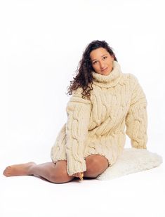 Never feel cold with this great colour cable knit  sweater! Amazing New design for  great looking. Perfect gift for wife, girlfriend 100% hand knit 100% luxury edition  100% pure wool Some clothes have soul ❤️ If you want to feel special, unique, comfortable, warm and cosy - you are at the right place!  We are very glad to present you this luxury wool sweater. It's fit elegant, stylish and you will love in it at the first sight!  We made this item to feel beautiful with any elegant and casual look.   This luxury sweater with difficult cable knit is made by absolutely luxury yarn 2 strands 100% pure wool - natural feeling with every touch. The yarn is the best quality - soft and warm. The sweater is thick and warm. You can choose a size from our listing and your perfect colour from the last Cozy Cream Chunky Knit Turtleneck, Cream Cable Knit Turtleneck Sweater, Cream Cable Knit Turtleneck, Cozy Hand-knitted Winter White Sweater, Cozy Hand Knitted Winter White Sweater, Cream Cozy Cable Knit Turtleneck, Cozy Cream Cable Knit Turtleneck, Cream Cable Knit Turtleneck For Winter, Winter Cream Cable Knit Turtleneck