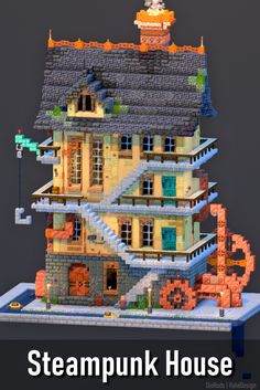 the steampunk house is made out of legos