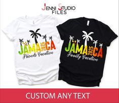 Jamaica Family Shirt 2025, Jamaica FRIENDS, Jamaica FAMILY, Birthday Bash, Girls Trip, Grad Trip, Couple Trip, Birthday Trip, Matching Shirt Discover your new favorite t-shirt for your wardrobe. Crafted from 100% ring-spun cotton, this shirt is incredibly soft and comfortable. The double stitching on the neckline and sleeves not only adds a touch of elegance but also ensures exceptional durability, making it a staple you'll cherish for a long time. * 100% ring-spun cotton * Sport Grey: 90% ring- Jamaica Trip Shirts, Customizable Cotton Sublimation Design For Summer, Customizable White Sublimation Design For Summer, Customizable Graphic Tee For Summer, Customizable White T-shirt For Family Reunion, Customizable Family Matching Summer T-shirts, Group Vacation Shirts, Trip Couple, Couple Trip