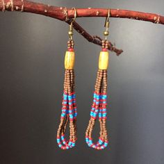 Native American Necklace, Beaded Hat, Native American Earrings, Native American Beaded Earrings, Beaded Christmas Ornaments, Beaded Earrings Patterns, Native Jewelry, Loop Earrings, Native American Beading