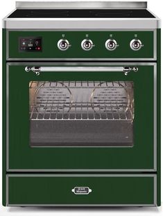 Majestic II Series Induction Range  Chrome Trim   in Emerald GreenUMI30NE3EGC 30 - America Best Appliances, LLC Ilve Majestic, Ilve Range, Freestanding Cooker, Dish Warmer, Induction Range, Dual Fuel Ranges, Green Chrome, Cool Doors, Best Appliances