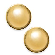 in stock Gold Tarnish-resistant Rounded Earrings, Macy's Polished Finish Earrings For Formal Occasions, Gold Polished Finish Earrings, Gold Rounded Earrings With Polished Finish, Elegant Rounded Tarnish Resistant Earrings, Classic Gold Clip-on Earrings With Polished Finish, Gold Earrings From Macy's, Macy's Gold Drop Earrings, Macy's Round Earrings Gift