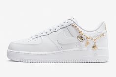 Wmns Nike Air Force 1 ’07 LX ‘Lucky Charms’ Nike Skateboarding, Nike M2k, Nike Air Force One, Nike Gold, Nike Air Shoes, Air Force One, Cute Nike Shoes, Nike Air Force 1 07, Fresh Shoes