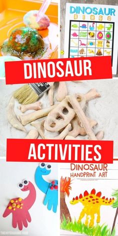 dinosaur activities and crafts for kids to do with their own hands on the sand, while they