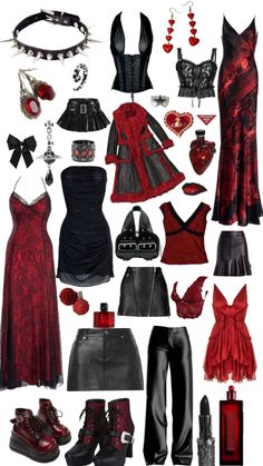 #vampirevibe #vampirecore #vampires #aestheticcore #red #black Red Goth Outfits, Dark Feminine Style, Vampire Fashion, Goth Outfit Ideas, Vampire Clothes, Downtown Outfits, Dark Feminine Aesthetic, Gothic Outfits, Goth Outfits