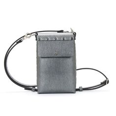 Stay on the move with our pewter mobile bag. Small, lightweight and structured, the mobile bag rectangular design is perfectly suited for the everyday essentials...Keys, Wallet, Cell phone! Wear it as a crossbody, over the shoulder or even as a waist bag, this slim and sturdy cell phone bag will keep you on the go. Thoughtfully crafted and hand-riveted using durable, sustainably sourced, vegan leather and suedes in the USA. Each bag is made with love by an artist and an architect just for you.Fe Luxury Rectangular Phone Bag For Everyday Use, Luxury Rectangular Everyday Phone Bag, Luxury Everyday Use Rectangular Phone Bag, Rectangular Phone Bag For Everyday Use, Modern Rectangular Case Bag With Cell Phone Pocket, Modern Rectangular Bag With Cell Phone Pocket, Modern Rectangular Case Bags With Cell Phone Pocket, Versatile Rectangular Phone Bag For On-the-go, Versatile Rectangular Phone Bag