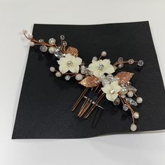 Nwt Rose Gold Bridal Hair Piece Rose Gold Bridal Hair Piece, Silver Scarf, Cable Knit Scarf, Bridal Hair Piece, Black Bridal, Orange Ombre, Yellow Hat, Rose Gold Bridal, Card Case Wallet