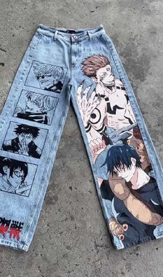 quien me compra uno así😍👊 Mens Baggy Jeans, Jean Diy, Harajuku Anime