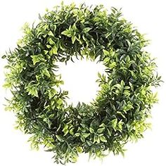 a green wreath on a white background