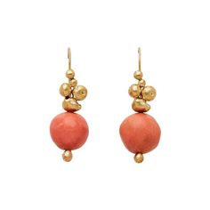 designed by Julie Cohnhandcrafted clay persimmon earrings on bronze ore with gold-filled ear wire 1" Elegant Orange Copper Earrings, Julie Cohn Design, Historical Jewellery, Bronze Earrings, Handmade Clay, Persimmon, Shades Of Orange, Bronze Color, Ear Wire