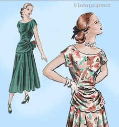 1940s Vintage Vogue Sewing Pattern 3194 Junior Misses Cocktail Dress Sz 33 Bust Vintage Fashion Sketches, Fashion Major, Vintage Vogue Sewing Patterns, Vogue Vintage, Party Pattern, Pattern Dress Women, Vogue Sewing, Vogue Sewing Patterns, Vogue Pattern