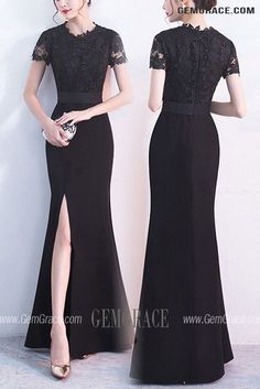 10% off now|Free shipping world-wide. Formal Long Black Evening Dress Split Front With Short Sleeves at GemGrace. Click to learn our pro custom-made service for wedding dress, formal dress. View #EveningDresses for more ideas. Formal Split Dresses For Prom Season, Black Short Sleeve Dress For Prom Season, Black Short Sleeve Dress For Prom, Fitted Short Sleeve Maxi Dress For Banquet, Black Short Sleeve Maxi Dress With Side Slits, Black Maxi Dress With Side Slits And Short Sleeves, Elegant Black Evening Dress With Sweep Train, Short Sleeve Black Evening Dress For Banquet, Short Sleeve Evening Dress For Gala During Prom Season