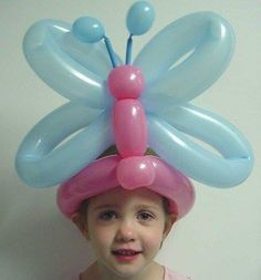 butterfly hat Balloon Animal Hat, Balloon Hats How To Make, Balloon Bunny, Balloon Hats, Bunny Hats, Butterfly Balloon, Butterfly Hat