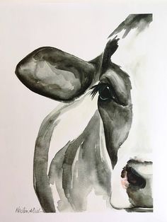 Cow Watercolor, Holstein Cow, Holstein Cows, Cow Painting, Cow Art, Arte Inspo, Watercolor Inspiration, Watercolor Animals, Pics Art