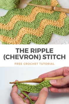 the ripple chevron stitch is being crocheted