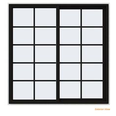 an open window with black frame and white glass on the outside, in front of a white background