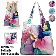 Category:Shoulder Bag,Crossbody Bag; Embellishment:Print; Gender:Women's; Type:Bucket Bag; Occasion:Shopping,Holiday,Daily; Material:Polyester; Width:80,4; Height:66; Function:Lightweight,Foldable,Large Capacity; Pattern:Marble,Abstract Art; Listing Date:04/02/2024; Production mode:External procurement; Length:37 Abstract Floral Print, Cheap Handbags, Womens Sandals Wedges, Holiday Prints, Womens Wedges, Womens Crossbody Bag, Printed Bags, Printed Tote Bags, Artistic Designs