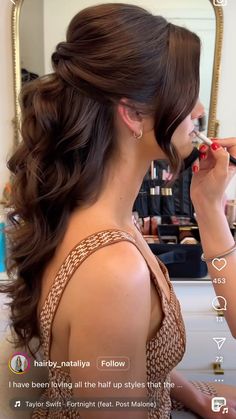 Half Up Styles, Wedding Curls, Bridal Hair Half Up, Bridal Hair Down, Rambut Brunette, Wedding Guest Hairstyles