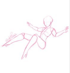 a drawing of a woman is shown in the air with her arms out and legs spread