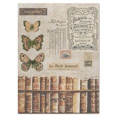 an old book with some butterflies on it