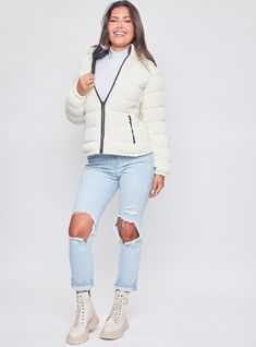 It’s all about warmth and versatility this winter! Stay cozy in our Poodle Fur Reversible Jacket! This jacket is reversible and can be worn either way, depending on the weather or your mood for the day! One side features a wind, water, and snow-resistant fabric, while the other side features a warm and cozy Sherpa material. Also designed with a removable zippered hoodie and two front pockets on each reversible side. Style this jacket with a long sleeve tee or bodysuit, jeans, and boots for a chi Warm And Cozy, Long Sleeve Tees, Zipper, Long Sleeve, Fabric, Black