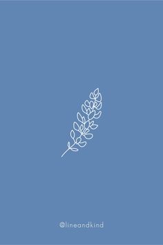 a line drawing of a plant on a blue background