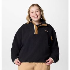 A classic for utility and style. Crafted of plush textured fleece to ward off chill, this snap-front pullover features handy details for any adventure. Holiday Deals, Columbia Sportswear, Personal Stylist, Get Up, Columbia, Plus Size, Black