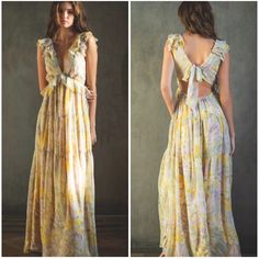 Beautiful Maxi Dress With Delicate Floral Print. Available In S, M, L -Brand New -True Size Will Ship Quickly Via Usps Priority Mail. Bridgerton Wedding, Yellow Floral Dress, Beautiful Maxi Dresses, Blue Maxi Dress, Guest Attire, Wedding Attire Guest, Senior Pics, Maxi Dress Blue, Yellow Floral