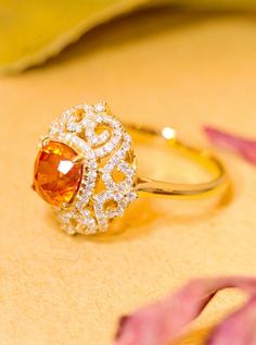 •Condition: Brand new•Center Stone: Natural Spessartite Garnet, Cushion Cut, Approx 3.15ct•Side stones: Natural white diamond round-cut, approx 0.595ct total  (VS1 clarity and F color)•Ring Weight: 4.76ct (depend the ring size)•Metal Purity: Optional Each piece is made-to-order with care and special attention to detail. all items are made with conflict-free diamonds and gems.Size: made to orderThe item will be gift wrapped and shipped.------------------------------------------------------------- Luxury Orange Gemstone Ring, Orange Round Yellow Sapphire Jewelry, Orange Round Jewelry With Brilliant Cut, Orange Fine Jewelry With Halo Setting, Luxury Orange Jewelry With Yellow Sapphire, Luxury Orange Yellow Sapphire Jewelry, Luxury Orange Rings With Prong Setting, Formal Orange Rings With Halo Setting, Orange Brilliant Cut Jewelry For Gift