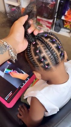 Curly Hairstyle For Kids, Toddler Birthday Hairstyles Black, Simple Cute Hairstyles For Kids, Cute Natural Hairstyles For Kids, Mixed Toddler Hairstyles, Cornrows And Box Braids, Quick Toddler Hairstyles Black, Rubber Band Hairstyles For Kids, Baby Hairstyle