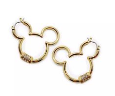 Disney Goldtone & Crystal Mickey Icon Hoop Earrings | Big Lots Hoop Earrings Big, Big Lots Store, Earrings Big, Disney Fan, Big Lots, Big Earrings, Crystal Embellishment, Elegant Accessories, Sparkling Crystal