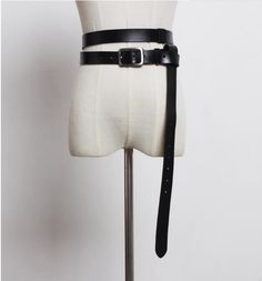 Color: BlackMaterial: LeatherSIZE: full length 202 width 2.6 button (3.8*5.5)(Sampling measurement, the error is inevitable, mind carefully shot) Black Leather Belt With Edgy Style, Edgy Leather Belt, Edgy Black Belt Buckle With Removable Belt, Edgy Leather Belts With Belt Loops, Adjustable Black Belts And Suspenders, Fitted Black Leather Belt, Black Belt With Removable Buckle, Adjustable Black Leather Belt Buckles, Adjustable Black Leather Belt Buckle